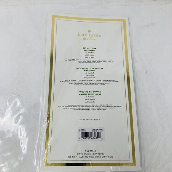KATE SPADE new york Placemats - To Market 13x19” Lot of 4 NWT - Picture 4 of 7